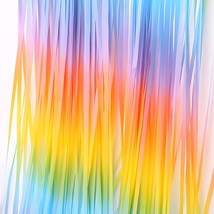 Pastel Rainbow Foil Fringe Curtain - Pastel Rainbow Backdrop Streamers For Kids  - £13.58 GBP