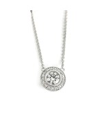 Round Diamond Bezel Halo Milgrain Pendant Necklace 14K White Gold, 1.04 CTW - £2,463.03 GBP