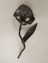 vintage HAND WROUGHT IRON FLOWER ART 11&quot; primitive amish ARTS CRAFTS art... - £21.76 GBP