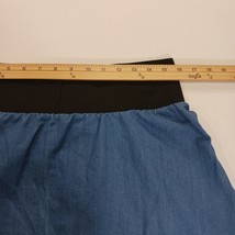 Elastic Waist Women's Blue/Black Pull-On Skirt Pockets Waist 31" image 5