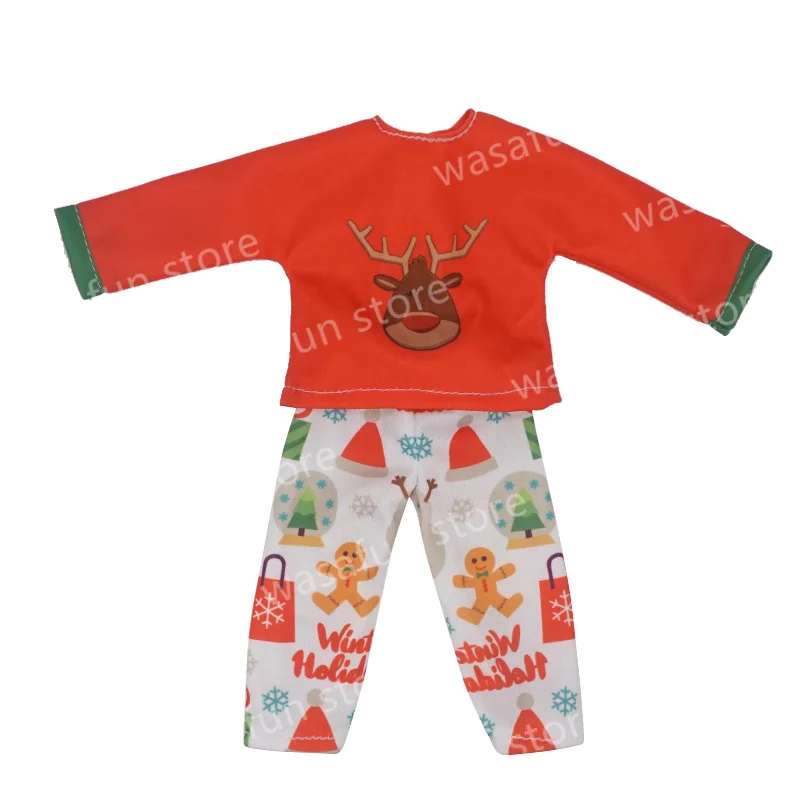 Play Elf Doll Costume Christmas Elf Accessories Clothes pajamas long sleeves - £23.30 GBP
