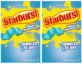 2-PACK Starburst Blue Raspberry Sugar-Free Drink Mix Singles To Go SAME-... - £5.58 GBP