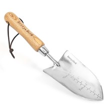 Garden Serrated Planting Trowel, Multifunctional Shovel With Ash Wood An... - £24.97 GBP