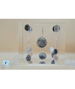 CLEAR LUCITE ACRYLIC CUBE PAPER WEIGHT SCULPTURE MINT US COIN 1966/68/69 - £233.62 GBP