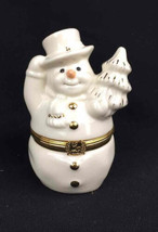 Lenox Treasures The Snowman&#39;s Surprise Box 1st Issue Holiday Hinged Trinket Box - £13.69 GBP