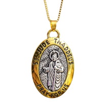 Collar con colgante de San Judas Tadeo, ruega por nosotros, plata, oro,... - £8.05 GBP