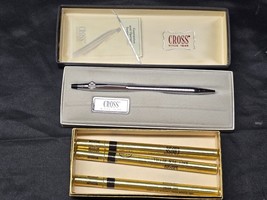 Vintage Cross Lustrous Chrome Silver Ballpoint Twist Pen 3502 USA Made + Refills - £19.11 GBP