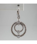 Judith Ripka Sterling Silver Double-Circle Drop Earring w/ CZ *SINGLE EA... - £89.91 GBP