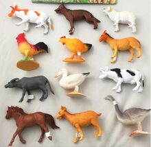 1 pack ASSORTED PLAY 6 INCH RUBBER FARM ANIMALS toy plastic pvc  play an... - $9.49