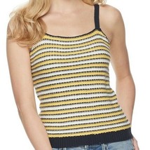 IT&#39;S OUR TIME Women&#39;s Knit Tank Top - Yellow Striped Large M/L - £27.49 GBP