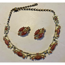 Mid Century &#39;Goldstone&#39; Necklace and Earrings - £10.79 GBP