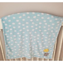 La Bebe Favorite Fleece Baby Blanket With Elephant &amp; Clouds Blue 34&quot;L x 28&quot;W - £10.52 GBP