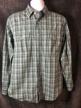 wrangler long-sleeve pearl button plaid dress up casual shirt size L/G/G... - $15.84