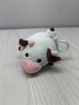 Smoochy Pals Soft squishy plush brown cream cow small keychain backpack clip - £3.89 GBP