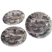 3 Yorkshire Staffordshire England Hand-Engraved Ironstone Bowls Oval/Rou... - $26.99
