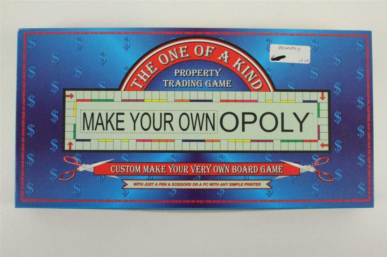 Primary image for Custom TDC PC Print Board Game MAKE YOUR OWN Monopoly Item 1999