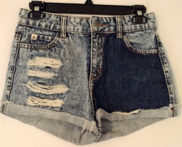 Lira jean shorts size 1 women high rise blue denim shorts 100% cotton - £6.32 GBP
