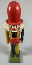 VTG GERMAN Wood Nutcracker 12&quot; Clown Red Hat Yellow/Black  - £27.75 GBP