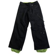 Burton Snowboard Ski Cargo Pants Womens Small Black Glow Lime Green Mesh Lined - £35.18 GBP