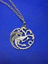 Three Headed Dragon Necklace Game Of Thrones House of Targaryen Sigil Pendant - £10.09 GBP