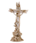 White Roses Distressed 10.75&quot; Standing Crucifix,  New #AB-186 - $843.64 MXN