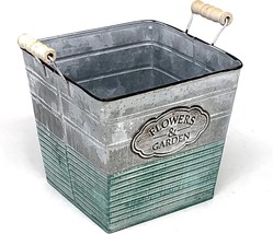 Square 7&quot; Allgala Galvanized Planter Pot For Indoor And Outdoor Decoration - $647.05 MXN