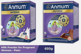 2 x650g ANMUM Materna Milk For Prenatal Pregnant Women Original/Chocolate Flavor - £70.24 GBP