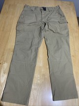 CQR MENS SIZE 34x30 Tactical Khaki Tan Cargo Pants Ripstop Hiking - $420.70 MXN