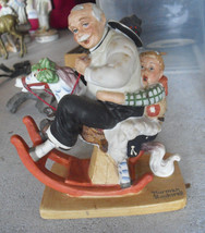 1980 Danbury Mint Porcelain Norman Rockwell Gramps at the Reins Man Figurine - $18.81