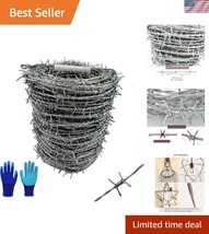 Durable 328 Ft Galvanized Barbed Wire Fence with Gloves - Craft &amp; Securi... - $50.50