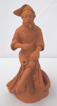 Vtg Grasso Italy Terracotta Pottery Sitting Fisherman with pipe repairing net - £118.52 GBP