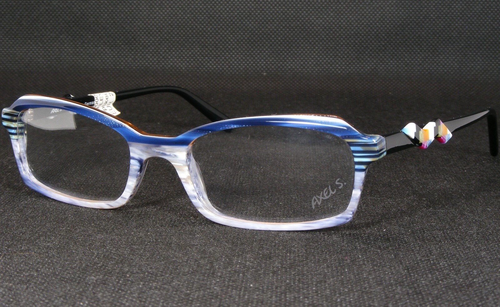 Axel S. Ashley 255 59 Bleu /Multicolore Unique Rare Lunettes 52-18-136 A... - $164.35