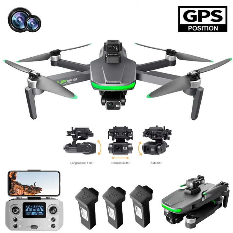 S155 3-Axis Gimbal FPV Drone 2.5K Professional GPS Brushless Motor Quadcopt - £257.03 GBP+