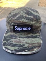 Supreme Olive Tiger Camo Canvas Military Box Logo Hat Camp Cap Mens SS24 - £55.83 GBP