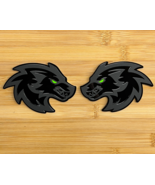 Wolf Badges Green eye Car Emblem Fender BADGES (2) Matte Black on Black,... - €34,91 EUR