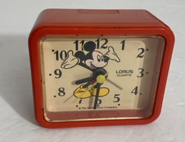 Lorus Disney Mickey Mouse Alarm Clock Red Quartz Japan LXZ101  none working - $14.85