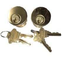 One pair keyed alike 1&quot; Solid Brass Mortise lock cylinder with keys.  - $14.73