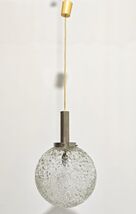 Lampada a sospensione ottone nichelato e vetro texturizzato Globe di Dor... - $377.50