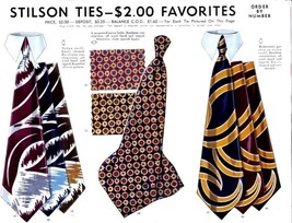 Vintage Stilson Tie Advertising Mens Neckties  Vintage 1940S 8X11 Great ... - $465.44 MXN