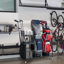 Golf Bag Storage Rack for Garage Fits 2 Golf Bags Organizer Extra Large ... - $123.99