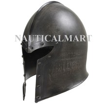 Dark Barbuta Helmet, Steel Liner Italian Larp Reenactment Viking Norseman sca - £143.55 GBP
