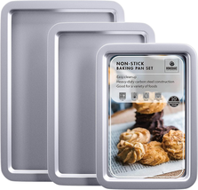 Cookie Sheet, Baking Sheet Set, Nonstick Oven Pan with Wider Grips,3 P - $904.03 MXN