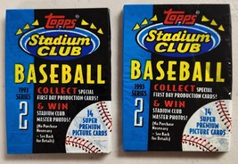 1993 Topps Stadium Club Series 2 Baseball Cards Lot of 2 (Two) Unopened Packs - £9.16 GBP