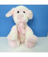Valentine Heart Love Dog White Pink Plush Puppy Stuffed Animal Soft 10&quot; - $17.81