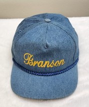 Vintage  BRANSON Denim Adjustable Size Hat ATT Headwear Strapback - £7.76 GBP