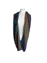 Coldwater Creek Multicolor Infinity Circle Scarf Jewel Tones Rayon Blend - £11.68 GBP