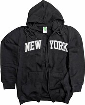 Men&#39;s New York City Zippered Hoodie Sweatshirt Black - £27.41 GBP+
