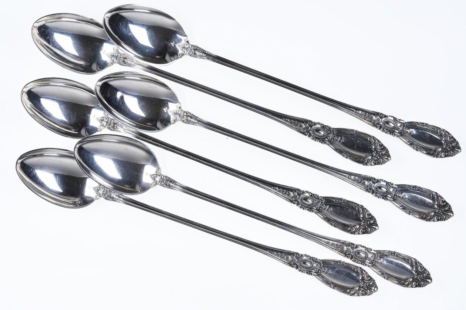 6 Towle King Richard Sterling Iced Tea Spoons - £232.76 GBP
