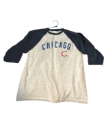 VTG Chicago Cubs MLB 3/4 Raglan T Shirt Majestic Tag Adult L Gray/w Blue... - $524.82 MXN
