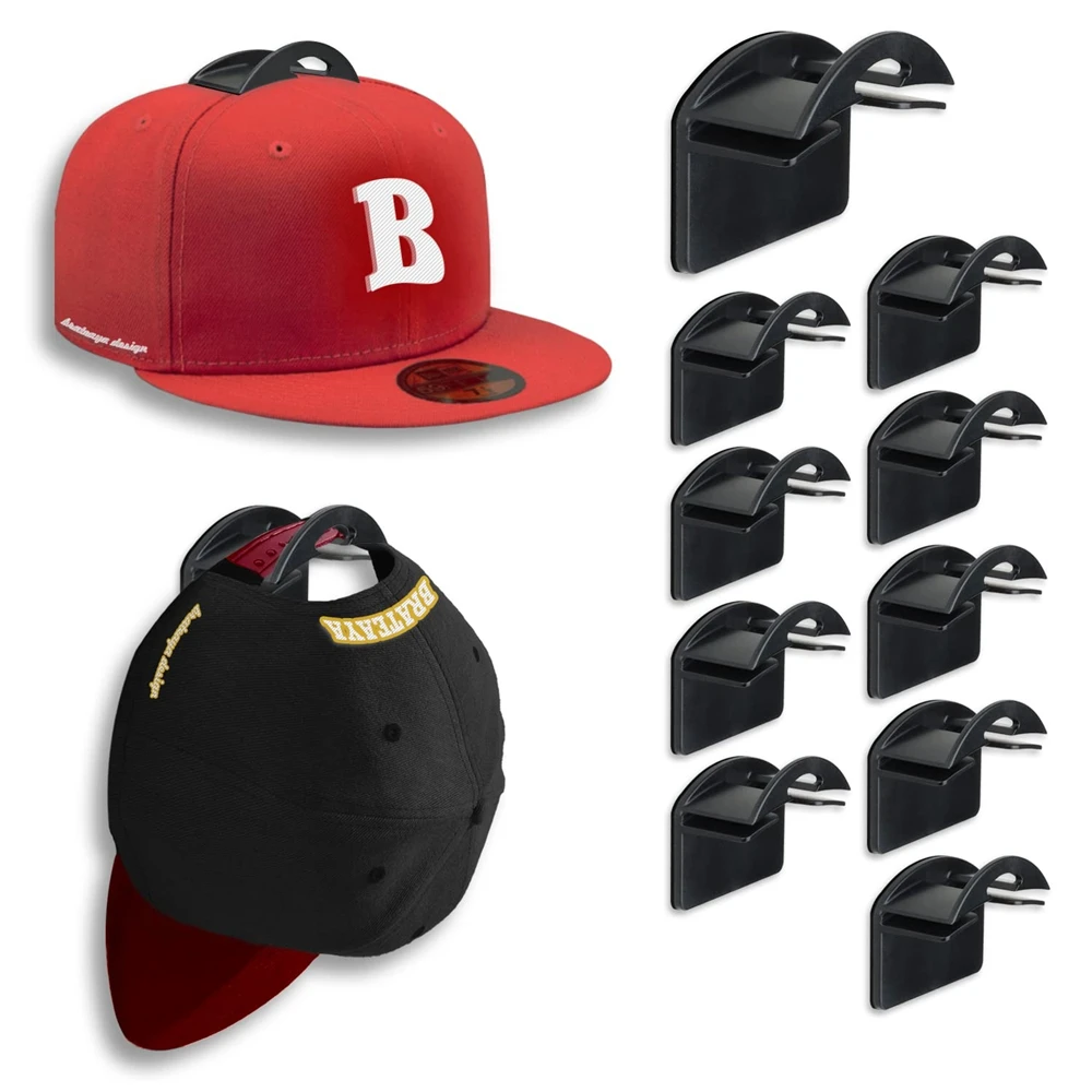 8/10pcs Adhesive Hat Hooks Door Hat Holder Baseball Cap Rack Hanging Organizer - £6.35 GBP